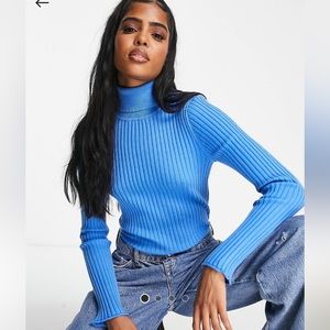 Vintage 90s GAP Stretch Collection Blue Turtleneck